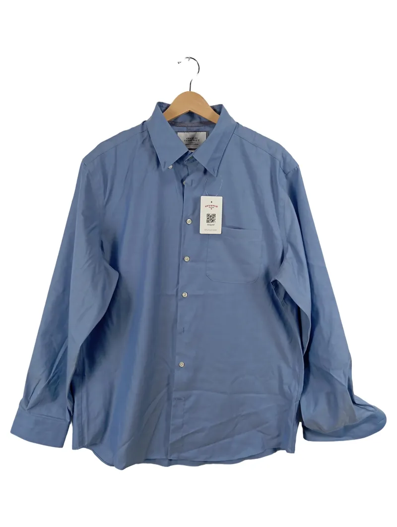 Charles Tyrwhitt Business Hemd Herren XL Slim Fit Blau Baumwolle 2