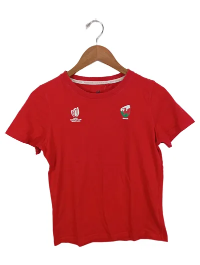 RUGBY WORLD CUP Wales Kinder T-Shirt Rot Gr. 158 Baumwolle Sportlich