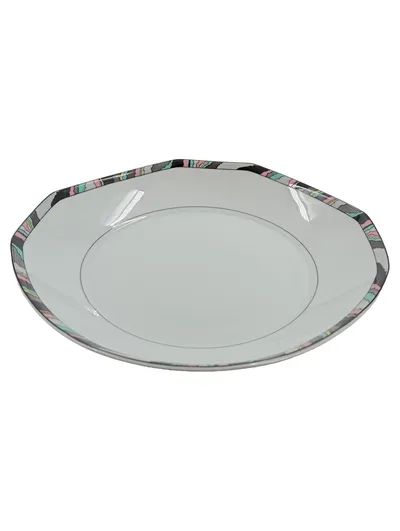 Eschenbach Bavaria Platzteller Porzellan geometrischer Rand weiß 22 cm