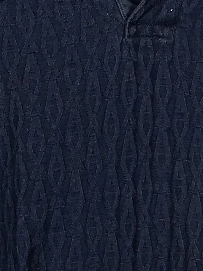 ARMANI EXCHANGE Herren Poloshirt Gr. S Blau Strukturmuster Baumwolle