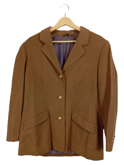 Atelier G・G Damen Reitjacke Blazer Wolle Braun Gr. 40 Goldknöpfe