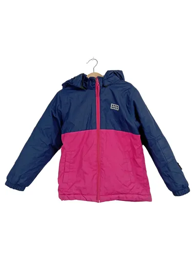 LEGO Wear Kinder Outdoorjacke Gr. 116 Blau Kapuze Reißverschluss Polyester