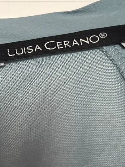 Luisa Cerano Damen T-Shirt Gr. 44/XXL Türkis Modern Acetat Seide