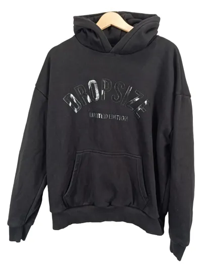 DROPSIZE Herren Kapuzenpullover Hoodie M Schwarz Streetwear Logo-Print
