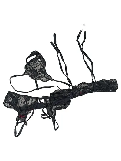 Avidlove Dessous-Set Damen Spitze BH Höschen Schwarz Gr. L
