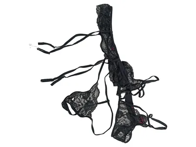 Avidlove Dessous-Set Damen Spitze BH Höschen Schwarz Gr. L
