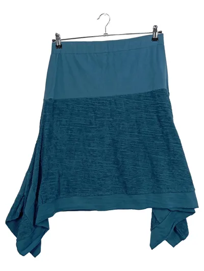 Deerberg Damen Rock Gr. M Petrol Baumwolle Casual Midirock