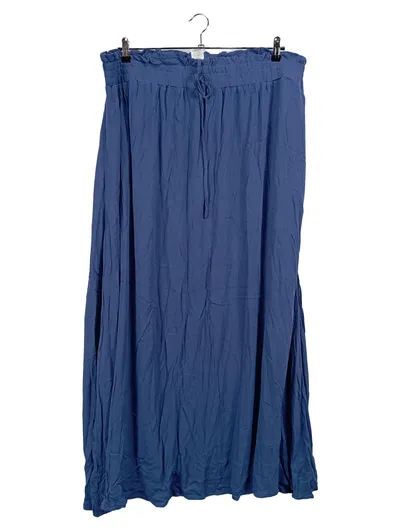 EMERY ROSE Damen Faltenrock 5XL Blau Casual Maxirock