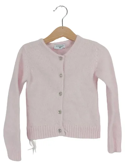 MONNALISA Kinder Strickjacke Rosa Einheitsgröße Elegant Federn