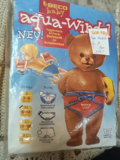 BECO Baby Aqua-Windel Schwimmwindel Gr. M 6-12 Monate Rot NEU