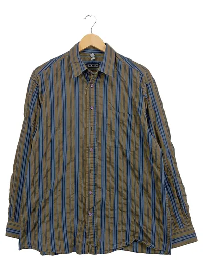 Barisal Herren Business Hemd Langarm Gestreift Braun L