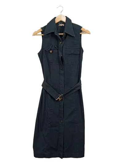 Vero Moda Hemdblusenkleid Damen Gr. S Safari Stil Gürtel Schwarz Baumwolle