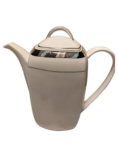 Eschenbach Teekanne Porzellan Modern Weiß 22cm Spülmaschinenfest Elegant