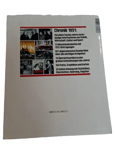 Chronik 1951 Kalender Hardcover Politik Wirtschaft Kultur Sport Zeitgeschichte