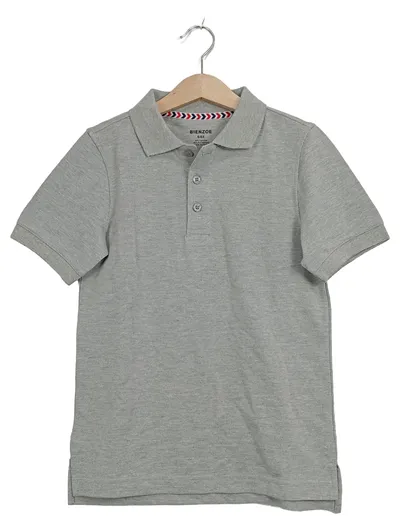 BIENZOE Poloshirt Kinder Gr. 116 Grau Meliert Kurzarm Schule