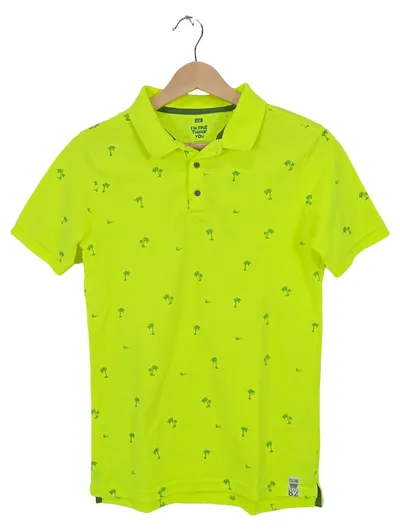WE Kinder Poloshirt Gelb Gr. 158-164 Casual mit Palmenmuster