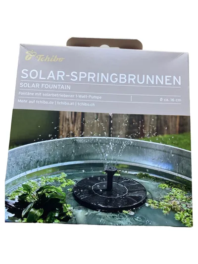 Tchibo 683390 Gartenpumpe Solar Teichpumpe Schwarz Ø 16cm 1W