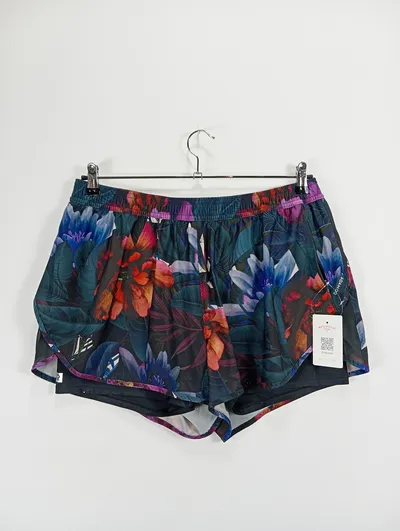 DOMYOS Damen Sport Shorts Laufshorts Blumenmuster Gr. 40/L