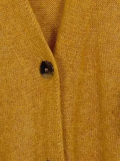 BOSS Orange Strickjacke Damen Gr. M/46 Gelb Alpaka Wolle Cardigan