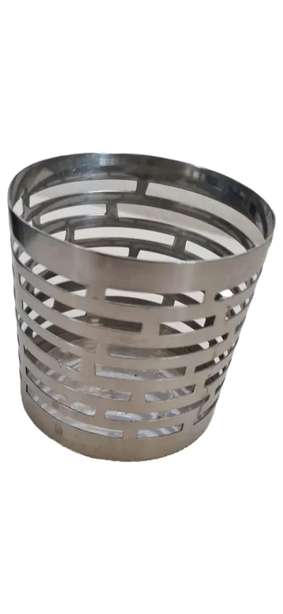 IKEA Aufbewahrungskorb Silber Metall Modern Gittermuster 8cm Höhe