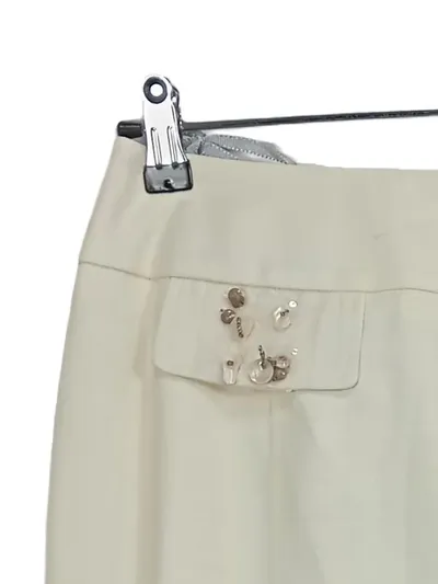TUZZI A-Linienrock Damen Beige Pailletten Business Midirock Gr. 40 L