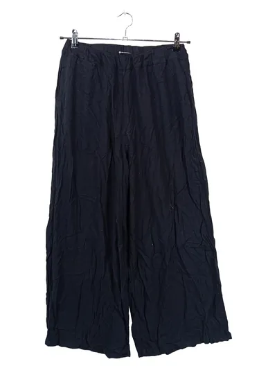 everme Damen Stoffhose Schwarz Weites Bein Viskose Gr. M/38