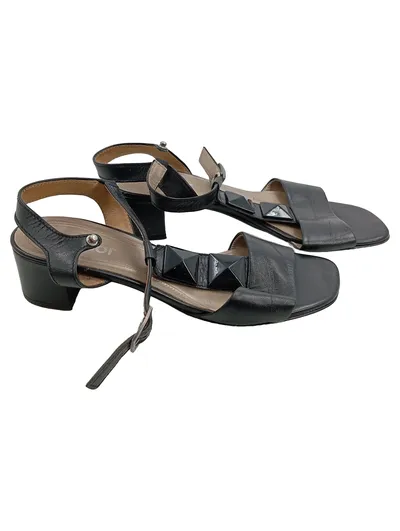 Gabor Damensandalen Schwarz Gr. 35 Modisch Nieten Blockabsatz