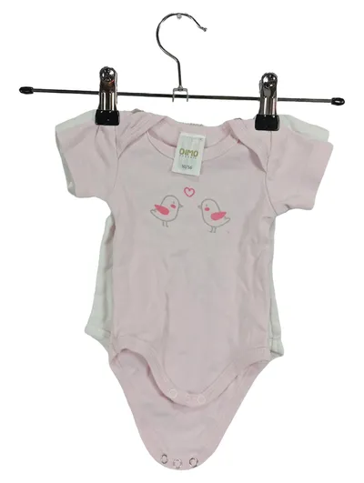 DIMO Baby Bodys 2er-Pack Mädchen Gr. 50/56 Pink Tiermotive Baumwolle