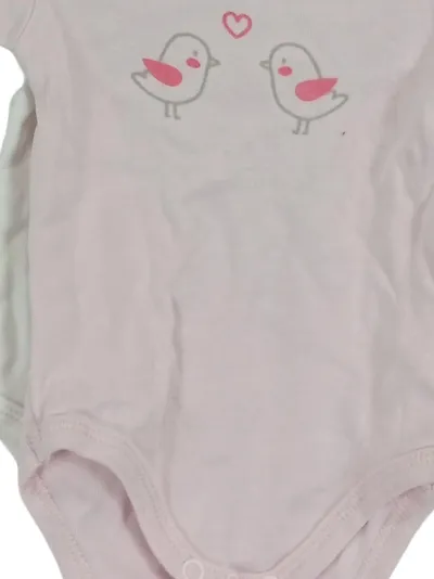 DIMO Baby Bodys 2er-Pack Mädchen Gr. 50/56 Pink Tiermotive Baumwolle