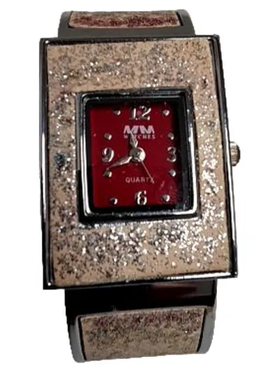 MM Watches Damen Armbanduhr Gold Glamourös Strukturmuster Glitzer