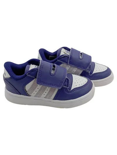 Adidas Kinder Sneaker Low Gr. 25 Blau Weiß Klettverschluss Jungen Mädchen
