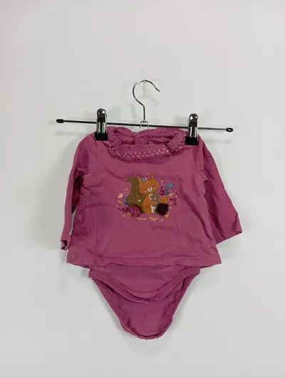 Sergent Major Baby Body Langarm Gr. 59 Pink Mädchen Tiermotiv