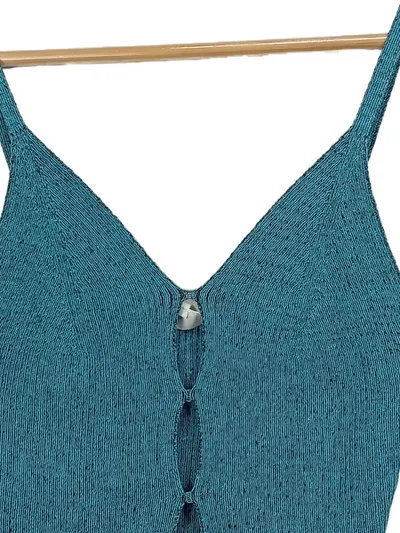 Edited Damen Top Türkis Gr. 36;S Feminin Rippstrick Cut-Outs