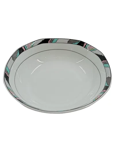 Eschenbach Bavaria Porzellan Schüssel Dekoschale Retro 80er Design Weiß 14cm