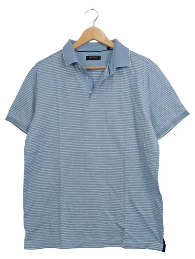 Westbury Herren Poloshirt gestreift Gr. 50/L Blau Casual Baumwolle