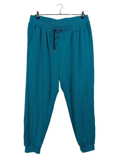 Ulla Popken Damen Jogginghose Gr. 52 Türkis Sportlich Freizeithose