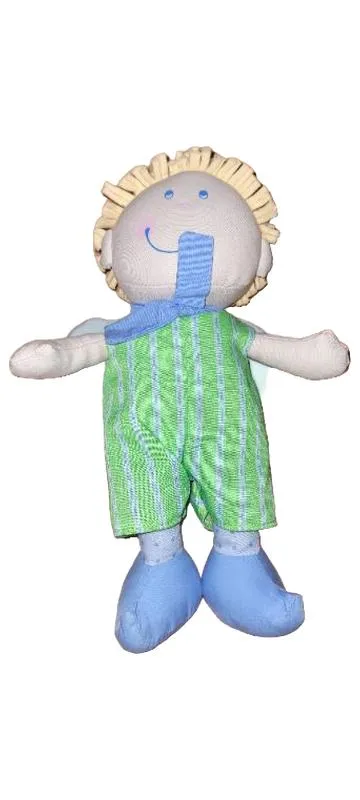 HABA Pure Nature Stoffpuppe Junge mit Flügeln Engel grün 25cm