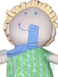 HABA Pure Nature Stoffpuppe Junge mit Flügeln Engel grün 25cm