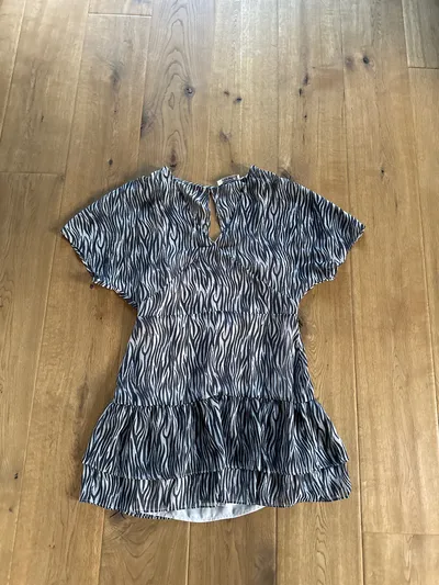 AllSaints Damen Freizeitkleid Zebra Muster Gr. 38