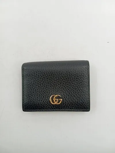 Gucci Marmont Geldbörse Damen Schwarz Leder Portemonnaie Luxuriös