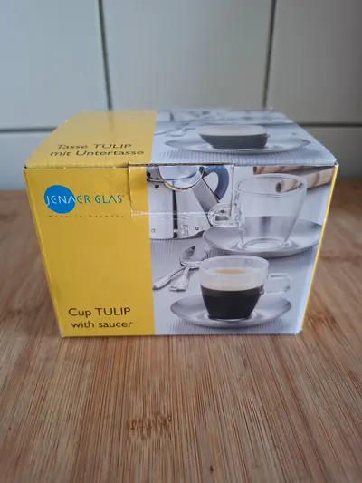 Jenaer Glas TULIP Espressotasse mit Untertasse 2tlg Glas Transparent Modern