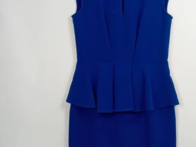 Closet Damen Businesskleid Gr. 38/M Blau Elegant Etuikleid Peplum