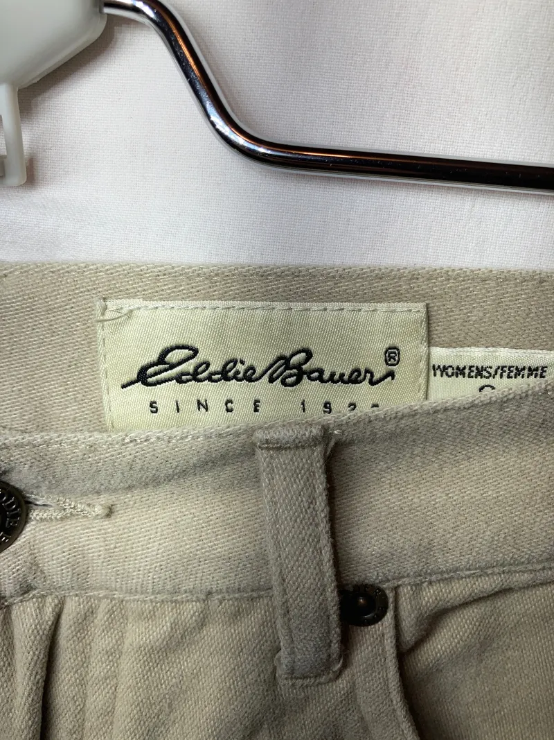 Eddie Bauer Damen Stoffhose Beige W26/34 XS Baumwolle Casual 3