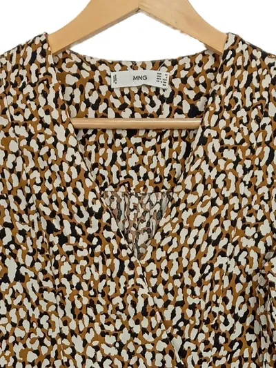 MNG Damen Freizeitkleid XS Mehrfarbig Animal-Print Casual Viskose