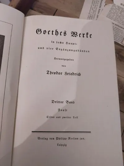 Goethes Faust 1 & 2 Reclam Klassische Literatur Theodor Friedrich Leipzig