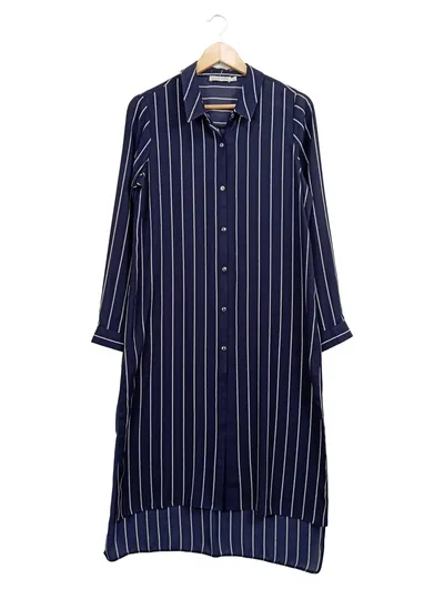 PARAPHRASE Damen Hemdblusenkleid Gr. 40;L Blau Gestreift