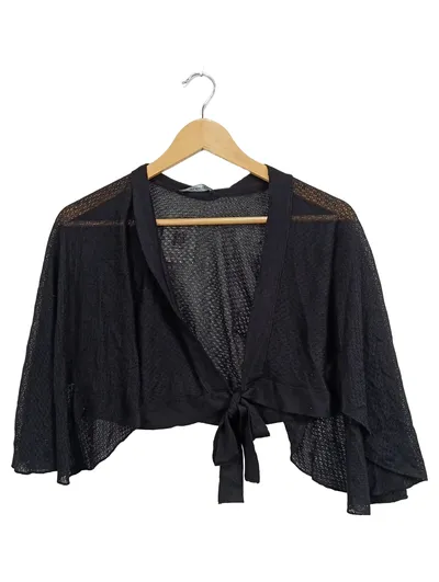 Sophie B Damen Strickjacke Kurz Gebunden Gr. M/L Schwarz Feminin