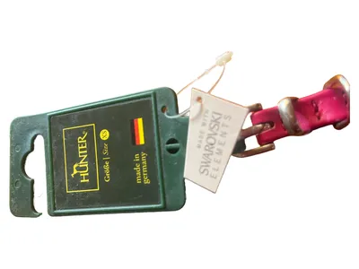 Hunter Hundehalsband Pink XS Leder Nieten Swarovski Elemente