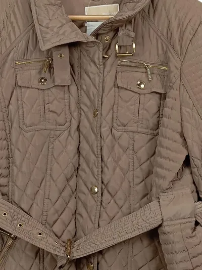 Michael Kors Damen Steppjacke Gr. 44/XXL Beige Modisch Casual Gesteppt