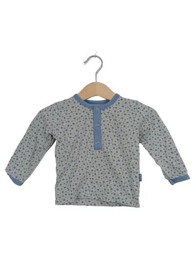 Fixoni Baby Body Langarm Sterne Grau Gr. 62 Baumwolle Elasthan